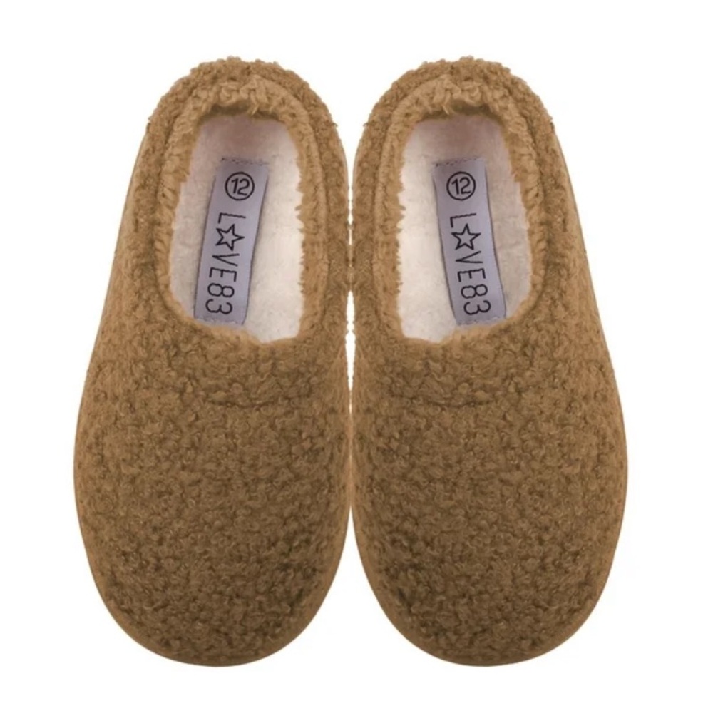 LOVE 83 Teddy Sherpa Kids Slippers Booties shoes NWTS Size 11